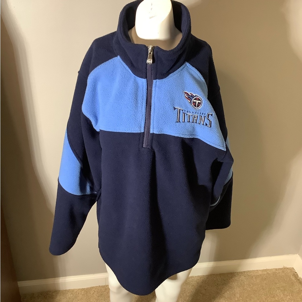 Youth XL NFL Team Apparel Tennessee Titans Fleece 1/4 Zip Long Sleeve Shirt
